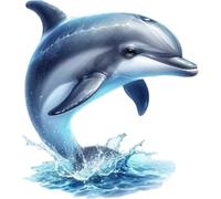 x4 Jumping Dolphin Stickers for Wall Decor, Covering Marks, Mugs & Cups, Car Bumpers, Shower & Tile, Toilets, Laptop & More Sea Animal Vinyl Decals, Hardwearing Waterproof (Dolphin01)