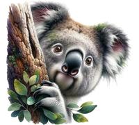 x4 Koala Vinyl Decal Stickers, Cover Marks, 1@ 20cm Tall Ideal for Toilets, Car, Wall or Laptop. 3@ 7cm Tall Ideal for Phone & Cups, Vibrant & Waterproof, Jungle Animal Graphics (Koala, 200mix)