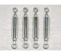 x4 M6 Galvanised Forged Straining Screw Eye Eye - Caravan Turnbuckle Open Body