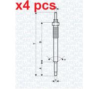 X4 PCS FITS HYUNDAI ACCENT III 1.5 CRDI GLOW PLUG 062900074304 MAGNETI MARELLI