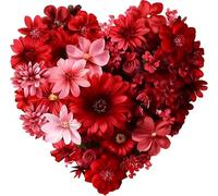 x4 Red Rose Floral Heart Vinyl Stickers, Cover up Marks, Weatherproof, Hardwearing & Vibrant, Multi-purpouse Ideal for Phone case, Cups, Wine Glass, Toilet, Tile, Wall & All Projects. (heart210-red)