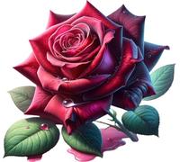 x4 Single Red Rose Flower Vinyl Stickers Cover Marks, Waterproof Floral Art Decals 1@20cm Tall Ideal for Toilets, Laptop, Wall or car Bumper. 3@7cm Tall Ideal Phone, Cups & Tile Decal (zf4-red1)