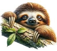 x4 Sloth Vinyl Decal Stickers, Cover Marks, 1@ 20cm Tall Ideal for Toilets, Car, Wall or Laptop. 3@ 7cm Tall Ideal for Phone & Cups, Vibrant & Waterproof, Jungle Animal Graphics (Sloth, 200mix)