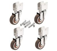 X4 Swivel Casters Φ50mm U Shape Mounting Plate Rubber Swivel Casters Replacement Wheel for Furniture/Baby Bed/Shelves Pulley Aessories (A (Swivel Castors) 22mm)
