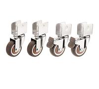 X4 Swivel Casters Φ50mm U Shape Mounting Plate Rubber Swivel Casters Replacement Wheel for Furniture/Baby Bed/Shelves Pulley Aessories (A (Swivel Castors) 22mm)