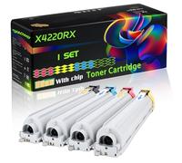 X4220RX Compatible for Samsung Toner Cartridge with Chip MultiXpress SMART MX4 X4220RX X4250LX Printers (4-Pack BK/C/M/Y)