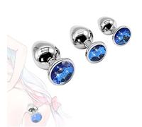 X4a-3-piece Blue Exercise Anil Plug Kit Design Watertight Stainless Steel Relax Male Exercise Plug Kit Suitable for Men and Women