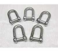 x5 11MM Galvanised Commercial Dee Shackles With Countersunk Pin - Chain Connect Caravan Tether Flush