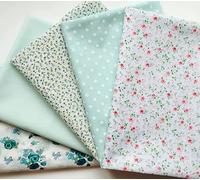 x5 Half Metres Fabric Bundle Vintage Fat Quarter Floral Nautical Christmas Polka Bundle Remnants Fabric - Sewing Quilting Dress Fabric - Simply Sew Crafty™ (Mint, Sage & Green Floral)