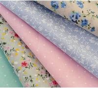 x5 Half Metres Fabric Bundle Vintage Fat Quarter Floral Nautical Christmas Polka Bundle Remnants Fabric - Sewing Quilting Dress Fabric - Simply Sew Crafty™ (Vintage Floral & Polka Dots)