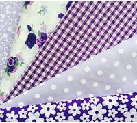 x5 Half Metres Fabric Bundle Vintage Fat Quarter Floral Nautical Christmas Polka Bundle Remnants Fabric - Sewing Quilting Dress Fabric - Simply Sew Crafty™ (Lilac and Purple Floral)