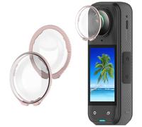 X5 Lens Guard Protector for Insta360 X5 Camera Rotating Optical Tempered Glass/PC Protective Mirror Lens Protector Case Cover Lens Cap for Insta 360 X5 Accessories (Glass Pink)