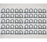 x50 10MM Galvanised Commercial Bow Shackles - Chain Connector Caravan Tether