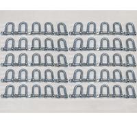 x50 10MM Galvanised Commercial Dee Shackles - Chain Connector Caravan Tether