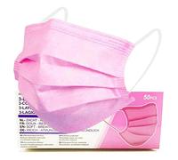 x50 Pink Disposable Face Masks Generise 3Ply Non-Medical Face Masks UK Stock - Breathable, Disposable Pink Masks to Cover Mouth & Nose