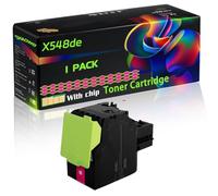 X548de Compatible for Lexmark Toner Cartridge with Chip C546 C546dtn X548de X544dtn X546dtn Printer (1 Pack Magenta)