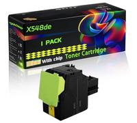 X548de Compatible for Lexmark Toner Cartridge with Chip C546 C546dtn X548de X544dtn X546dtn Printer (1 Pack Yellow)