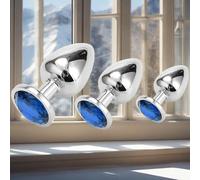 X5a- 3 Piece Stainless Steel Smooth Trainer Kit Exercise Anil Plug Kit, Feel The Pleasure and Wonderful Experience in Different Atmosphere (Blue)