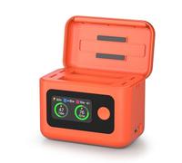 X6 Battery Charger for Insta360 X6, 27W Dual Channel Fast Charging Case with LCD Display, 5-in-1 Intelligent Battery Charging Hub for Insta360 X6 Accessories, Shows Battery SOC，Orange