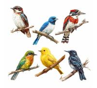x6 Bird On Branch Stickers for Wall Decor, Covering Marks, Mugs & Cups, Car Bumpers, Shower & Tile, Toilets, Laptop & More, Hardwearing Waterproof 0% Transparency (x6 Branch, A5)