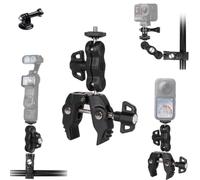 X6 Clamp Mount Holder for Insta360 X6 X5 X4 X3/Luna/Ace pro 2/Go 3s Ultra | Work on Motorcycle Bicycle Handlebar Tube and Tripods for GoPro/DJI Osmo Pocket 4 3/ DJI Action 6 5 4/DSLR Light Monitor