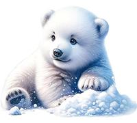 x6 Cute Cub Vinyl Decal Stickers, Cover Marks, 70mm Qty:6, Ideal for Phone, Cups, Tiles, Scrapbooking, Jars and More, Vibrant & Waterproof, Arctic Animal Graphics (Bear cub2, 70mm Qty:6)