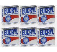 x6 Eucryl Toothpowder Powerful Stain Removal Freshmint 50g