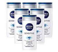 X6 Mens Nivea Body Wash Sensitive Shower Gel - Body Face and Hair 250 ml Alcohol Free…