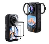 X6 Premium Lens Guard for Insta360 X6 with 2 Pack Screen Protector, High Transparency Tempered Glass Lens Protector Cover for Insta 360 X6 Protective Camera Anti-scratch Accessories