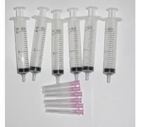 X6 Sterile Plastic and Glass Ink Cartridge Syringes with Blunt Nozzles (Nozzels) for Refilling