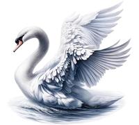 x6 Swan Vinyl Decal Stickers, Cover Marks, Vibrant Waterproof Decals, Multi Purpose Ideal for Phone, Cups & Mugs, Scrapbooking, jugs, Jars and More (Swan, 70mm Qty:6)
