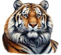 x6 Tiger Head Vinyl Decal Stickers, Cover Marks, Ideal for Phone, Cups, Tiles, Scrapbooking, Jars and More, Vibrant & Waterproof, Jungle Animal Graphics (Tiger, 70mm Qty:6)