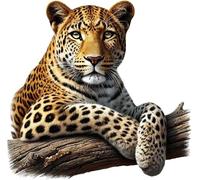 x6 Tree Leopard Vinyl Decal Stickers, Cover Marks, Ideal for Phone, Cups, Tiles, Scrapbooking, Jars and More, Vibrant & Waterproof, Jungle Animal Graphics (Leopard, 70mm Qty:6)
