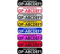 x8 50mm Drone & Model Aircraft Operator Registration id Stickers CAA Requirement