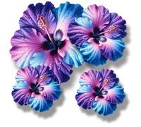 x8 Neon Hibiscus Flower Vinyl Sticker, Floral Decal Cover up Marks, Multi-Purpose Ideal for Bin, Car, Laptop, Bike, Wall, Dustbin. Camper Van & More. Weatherproof & Vibrant.(Neon Purple Hibiscus)