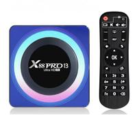 X88 PRO 13 Android 13 TV Box, 8K Ultra HD Streaming Media Player, RK3528 Quad-Core, 4GB RAM 32GB ROM, Dual WiFi 6 2.4G/5G, Bluetooth 5.0, RGB Light, USB 3.0 Set Top Box