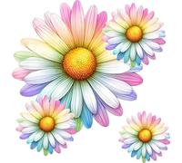 x9 Colourful Daisy Vinyl Sticker, Cover up Marks, Weatherproof & Vibrant, Multi-Purpose Ideal for Phone, Cups, Tile, Toilet, Car, Laptop, Glass, Wall & All Projects. Floral Decal (Colourful Daisy)