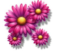 x9 Daisy Flower Vinyl Wall Sticker, Cover up Marks, Weatherproof & Vibrant, Multi-Purpose Ideal for Phone, Cups, Tile, Toilet, Car, Laptop, Glass& All Projects. Floral Wall Decal (Fuschia Daisy)