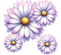 x9 Lilac Daisy Flower Vinyl Sticker, Floral Decal Cover up Marks, Multi-Purpose Ideal for Bin, Car, Laptop, Bike, Wall, Dustbin. Camper Van & More. Weatherproof & Vibrant. (Lilac Daisy)