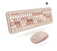 X9 Performance Colorful Keyboard and Mouse Combo - 2.4Ghz Wireless - Transform Your Space with a Cute Wireless Keyboard and Mouse Set (110 Keys and 18 Shortcuts) - for PC and Chrome (Brown)