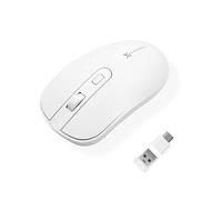 X9 Performance Dual USB A | USB C Mouse Wireless - for Mac and Windows - Simple 3 Button and Scroll Wheel Layout with DPI Button - Great for Multi Device Use - Portable 2.4G RF Cordless Mouse - White
