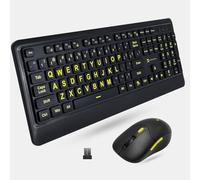 X9 Performance Large Print Keyboard and Mouse Wireless Combo - 4X Larger Oversize Letters for Seniors and Low Vision Users - 2.4Ghz Wireless Mouse and Keyboard Combo for PC - X9RFKEYLPCB