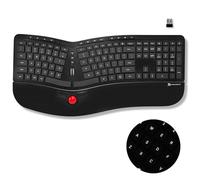 X9 Performance Split Wireless Keyboard with Trackball - Rechargeable, Backlit, Built in Mouse Buttons - 2.4G Ergonomic Split Keyboard Wireless for Windows PC and Chrome - All in One Typing Solution