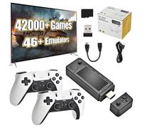 X9 Pro Retro Game Stick 4K with 2 x 2.4G Rechargeable Wireless Controllers, Preloaded Game Console 42000+ Classic Games 46+ Simulators, Plug and Play Retro TV Games (128G)