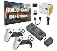 X9 Pro Retro Game Stick 4K with 2 x 2.4G Rechargeable Wireless Controllers, Preloaded Game Console 60000+ Classic Games 64+ Simulators, Plug and Play Retro TV Games (256G)