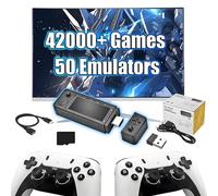 X9 Pro Wireless Retro Game Console Game Stick 4K HD,42000+ Games 50 Emulators,Emuelec 4.3 System,Search Games,Retro Gaming Stick with 2.4G Wireless Controllers,Plug and Play Video Games for TV (128G)