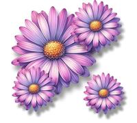 x9 Purple Daisy Flower Vinyl Sticker, Floral Decal Cover up Marks, Multi-Purpose Ideal for Bin, Car, Laptop, Bike, Wall, Dustbin. Camper Van & More. Weatherproof & Vibrant. (Lavender Daisy)