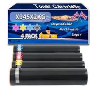 X945X2KG Toner Cartridge Compatible for Lexmark X940e X945e XC940e XC945e Printers, High-Definition Printing Effect with Chip, 36000 Pages (4-Pack BK/C/M/Y)