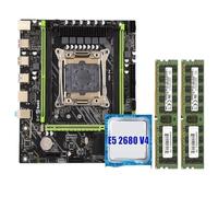 X99 motherboard combo kit set LGA 2011-3 Xeon E5 2680 V4 CPU DDR4 32GB (2PCS 16GB) 2133MHz ECC Memory(Cpu)