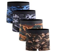 Xaanelr Men's Underwear Boxer Briefs Bamboo Viscose Trunks Soft Comfortable Multipack, A021 - Trunks - 4 Pack, XL